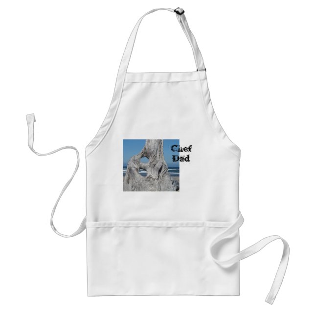 Chef Dad apron Dad's apron Blue Waves Driftwood (Front)