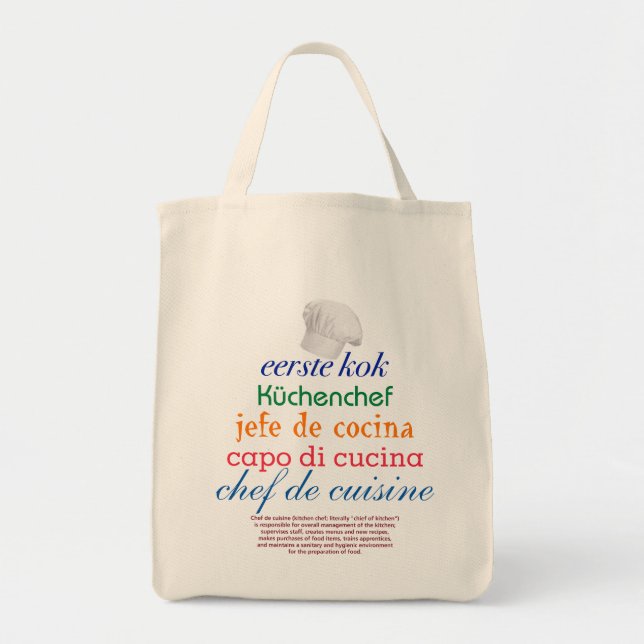 chef de cuisine tote bag (Front)