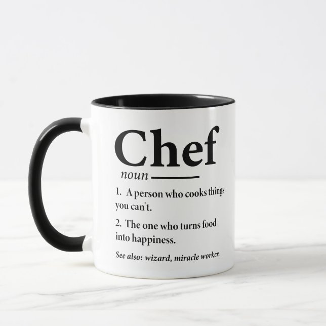 Chef Definition Funny Cooking Chef Mug (Left)