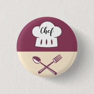 Chef Design Small, 1¼ Inch Round Button