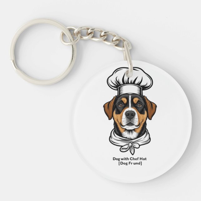 Chef Dog Vibes Key Ring (Front)