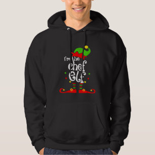 Chef Elf Christmas Costume Mum Dad Xmas Hoodie