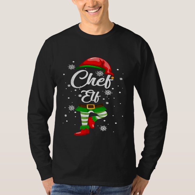 Chef Elf Costume  Christmas  Team Group T-Shirt (Front)