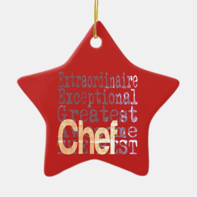 Chef Extraordinaire Ceramic Tree Decoration (Front)