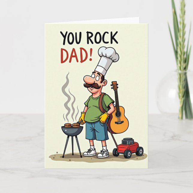 Chef Fathers Day Illustration Card (Front)