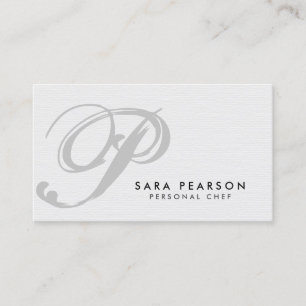 Chef Food Beverage Monogram Business Card