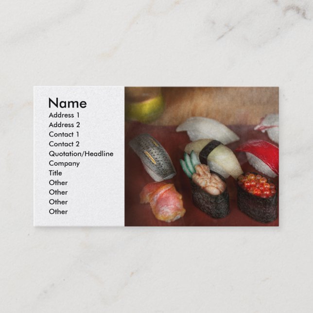 Chef - Food - Oh, I had sushi last night Business Card (Front)