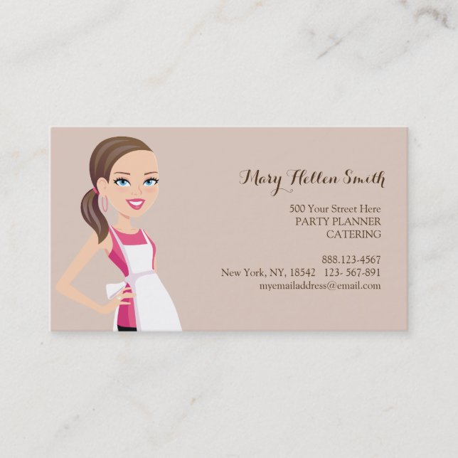 Chef for Kids Parties Events Biz Card Template (Front)