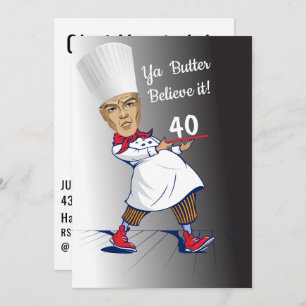 Chef 🎉 Funny Cook  40th birthday  Invitation