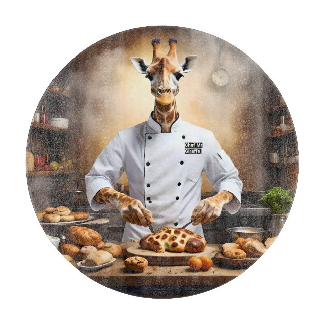 Chef Giraffe Bakes Pastries, Cutting Board (Front)