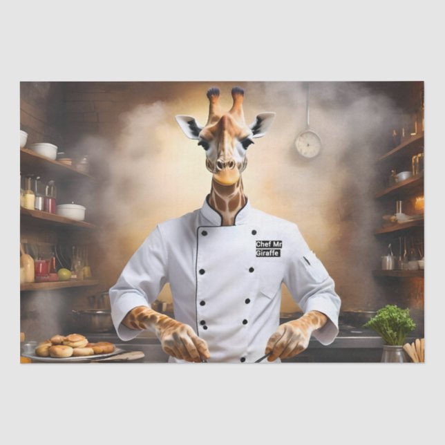 Chef Giraffe Bakes Pastries, Tissue Paper (Front)