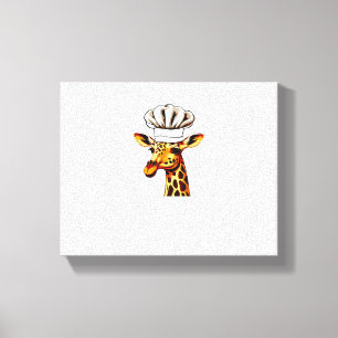 Chef Giraffe - Cute Giraffe In A Chef's Hat Giraff Canvas Print