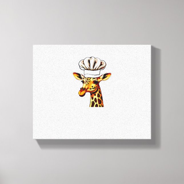Chef Giraffe - Cute Giraffe In A Chef's Hat Giraff Canvas Print (Front)
