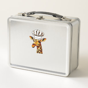 Chef Giraffe - Cute Giraffe In A Chef's Hat Giraff Metal Lunch Box