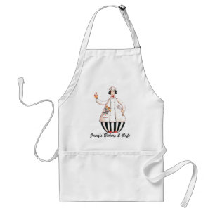 Chef Girl Cupcake Apron - Black Hair