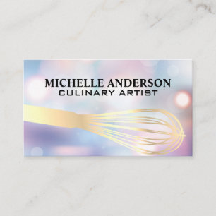 Chef Golden Whisk   Baker   Cooking Business Card