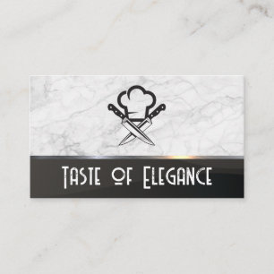 Chef Hat and Knives Restaurant Logo Business Card