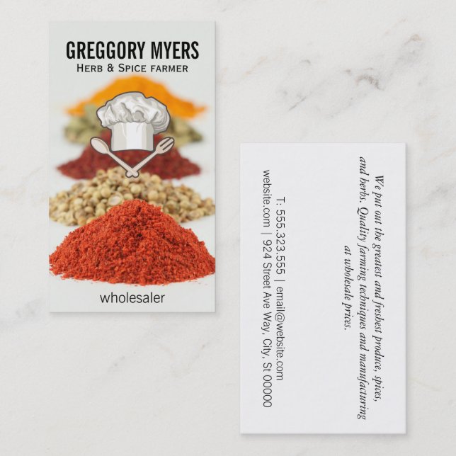 Chef Hat and Utensils Business Card (Front/Back)