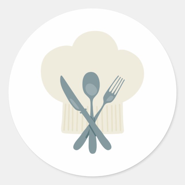Chef Hat Classic Round Sticker (Front)