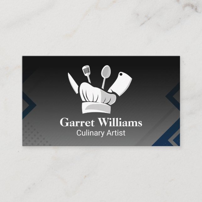 Chef Hat | Kitchen Cooking Tools Business Card (Front)