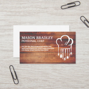Chef Hat Kitchen Utensils Logo Culinary Business Card