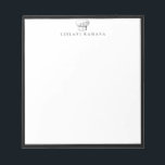 Chef Hat Logo Black Frame Notepad<br><div class="desc">Vintage sketched chef hat logo design with black frame,  personalised with name,  notepad.  Text font style and colour can be customised.</div>