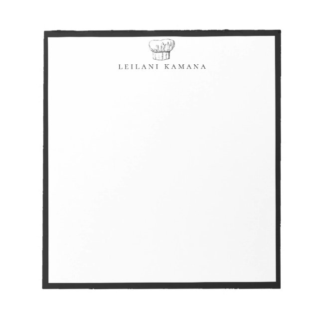 Chef Hat Logo Black Frame Notepad (Front)