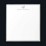 Chef Hat Logo Silver Frame Notepad<br><div class="desc">Vintage sketched chef hat logo design with silver frame,  personalised with name,  notepad.  Text font style and colour can be customised.</div>