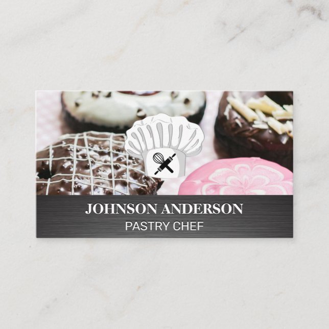 Chef Hat Rolling Pin and Whisk | Doughnuts Loyalty Card (Front)
