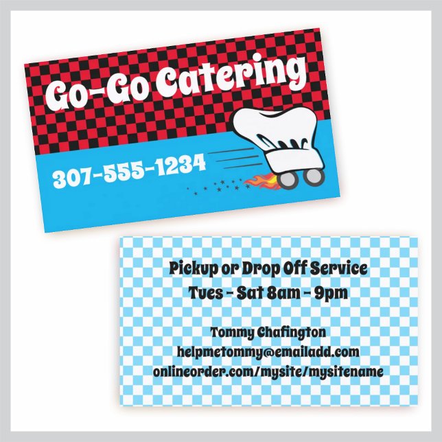 chef hat wheels to go meal food delivery culinary business card (Creator Uploaded)