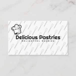 Chef Hat   Whisk Pattern Business Card