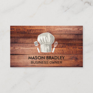 Chef Hat   Wooden Boards Business Card