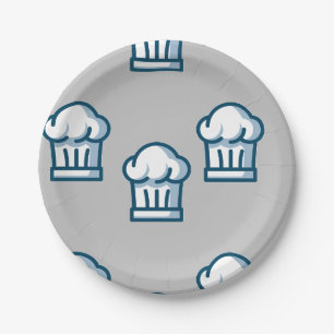chef hats on grey paper plate