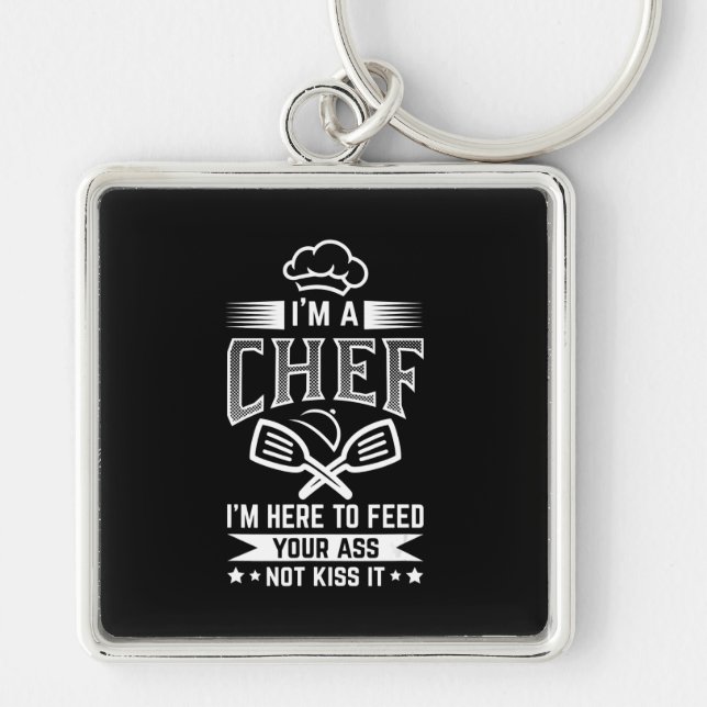 Chef Here Feed Not Kiss Cooking Lover Funny Gift Key Ring (Front)