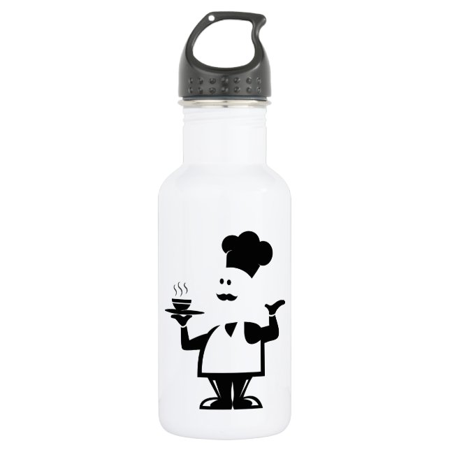 Chef holding a bowl of soup 532 ml water bottle (Front)