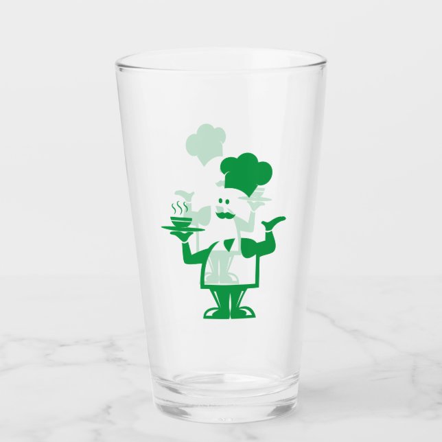 Chef holding a bowl of soup glass (Front)