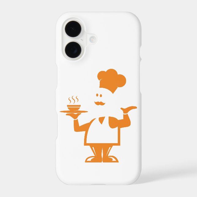 Chef holding a bowl of soup iPhone case (Back)