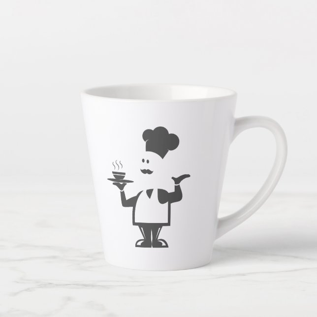 Chef holding a bowl of soup latte mug (Right)