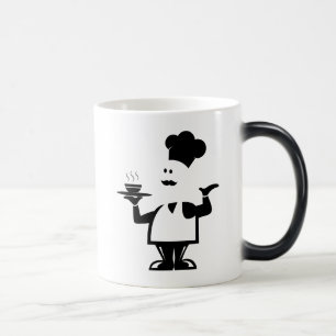 Chef holding a bowl of soup magic mug