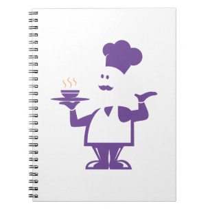 Chef holding a bowl of soup notebook