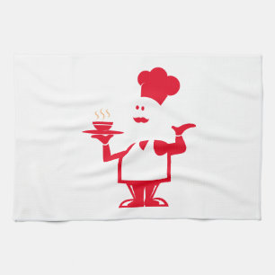 Chef holding a bowl of soup tea towel