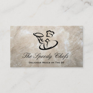 Chef Holding Platter Tray Business Card