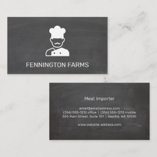 Chef Icon   Chalkboard Background Business Card