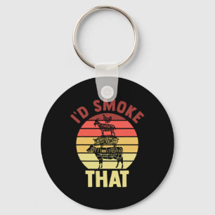 Chef I'd Smoke That Grilling Dad Mum Bbq Party Smo Key Ring