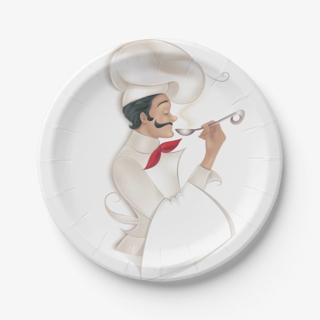 Chef illustration paper plate (Front)