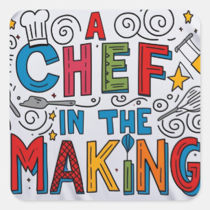 Chef in the making square sticker