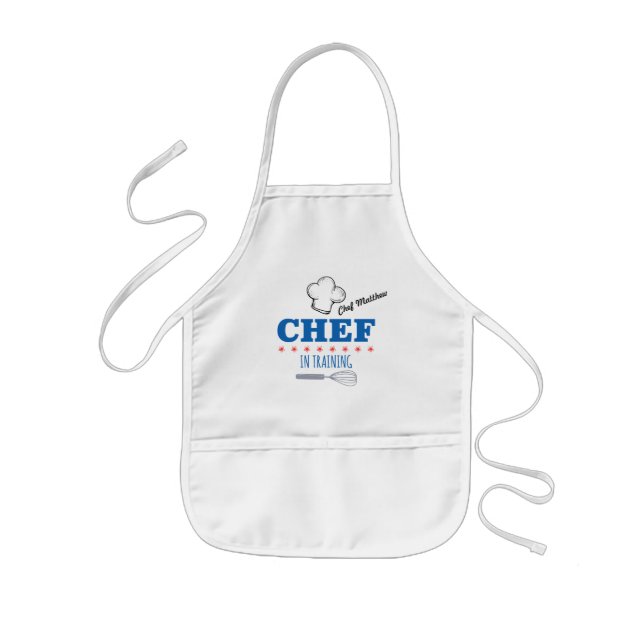 Chef in Training Blue Kids Apron (Front)