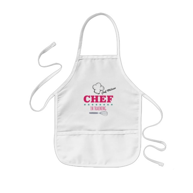 Chef in Training Pink Kids Apron (Front)
