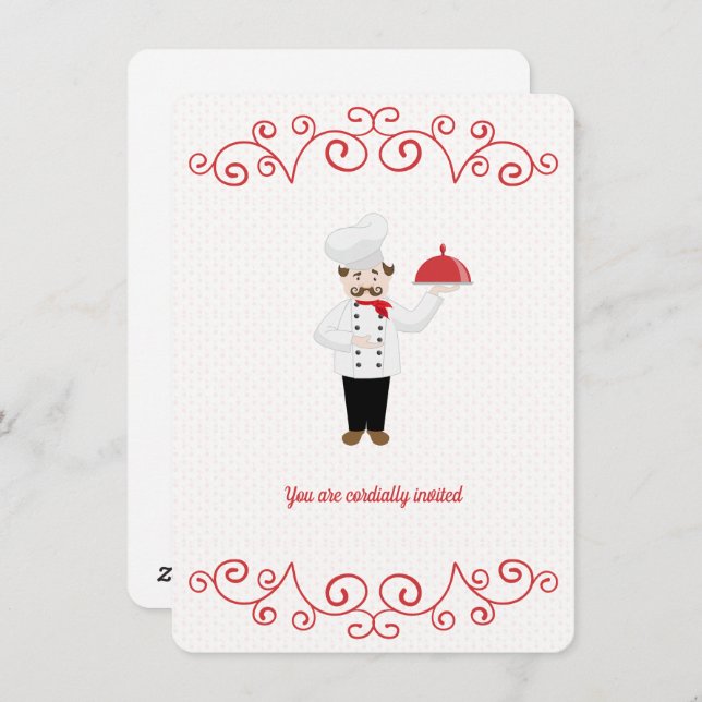 Chef Inspired Retirement Dinner Invitation (Front/Back)