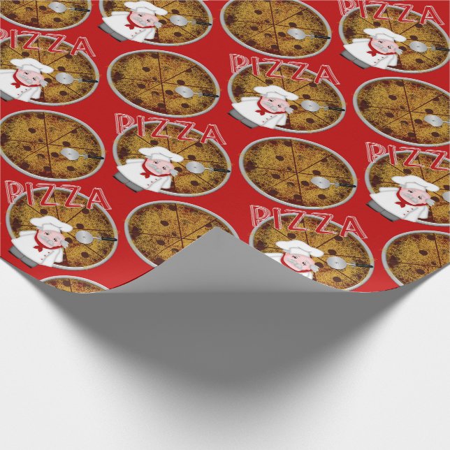 Chef Italiano Pizza, Red-Gift Wrap Wrapping Paper (Corner)